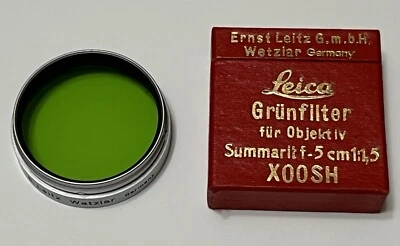Leica Ernst Leitz Grünfilter Green  Filter XOOSH f-5cmm 1:1,5 Germany - Image 1 of 4