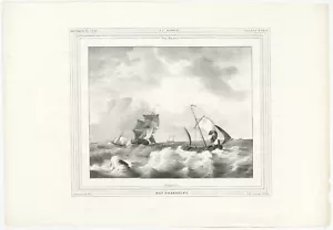 Impresión antigua de un paisaje marino de Soetens & Fils (c.1840) - Imagen 1 de 1