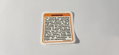 Calcomanías de advertencia y calibración 92-96 F-150 F250 F350 para puerta Bronco Foto 1 de 2
