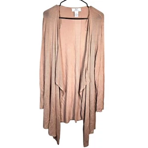 Magaschoni Cardigan Sweater Women 2x Tan LongvKnit Academia Office Basic Plus - Picture 1 of 8