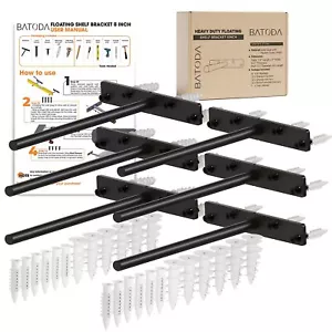 - 8" Floating Shelf Bracket Heavy Duty 6 pcs –Solid Steel Blind Shelf Support... - Picture 1 of 6
