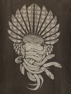 Vintage Crooks & Castles Medusa Headdress Mens M Faded Black T Shirt Made In USA - Picture 1 of 8