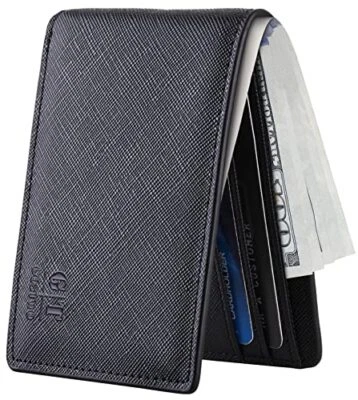 Slim Wallet for Men Minimalist Leather ID Window Front Pocket Bifold Wallet - Image 1 of 4