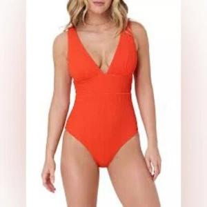 Andie Mykonos Traje De Baño Clásico Una Pieza Naranja Mujer’s Talla XL Cuello En V Profundo - Imagen 1 de 6