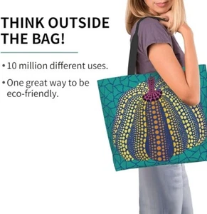 Yayoi Kusama Canvas Tote Bag Shoulder Handbag Lightweight Convenient to Carry - Picture 1 of 7