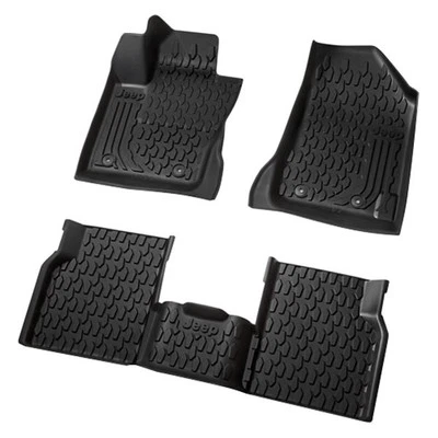 For Jeep Compass 20-21 All Weather 1st & 2nd Row Black Rubber Floor Mat Set Foto 1 de 2