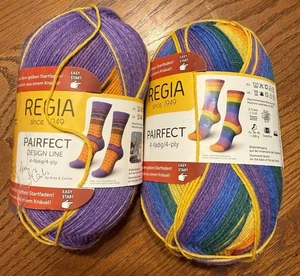 Lote de 2 calcetín Regia diseño perfecto hilo 4 capas mezcla lana 459 yardas Schachenmayr - Imagen 1 de 9