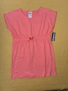 OshKosh B'gosh Girl's Trimmed Salmon Pink Tunic with Drawstring Waist Size 8/8A - Picture 1 of 6