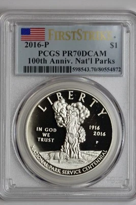 2016-P  $1 Silv Dollar 100 Anniv Natl Park Serv PCGS PR70DCAM First Strike - Image 1 of 2