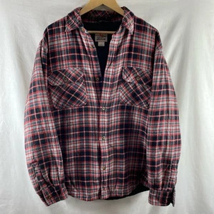 Field And Stream Shirt Jacket L Large Check Lumberjack Quilted Shacket Red Black - Picture 1 of 8