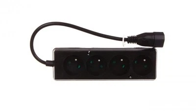 JONEX Przedłużacz do UPS 4-gniazda z/u 10A /H05VV-F 3x1 0,3m/ z wtykiem IEC C14 PS-PCU