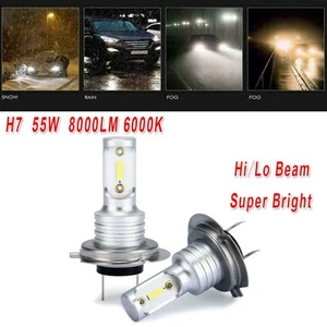 Headlight LED Headlight LED 8000LM Xenon Aluminum Alloy Car 2Pcs Silver - Picture 1 of 12