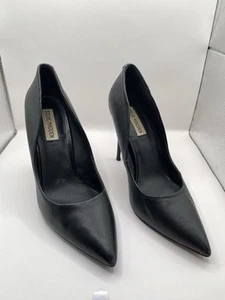 Steve Madden, Daisie Black Leather Pumps,  DAIS01S1 Size 9, Heels  - Picture 1 of 10