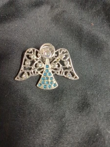 Gemstone Angel Blue Silver Tone Vintage Lapel Pin - Picture 1 of 3