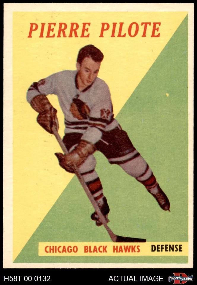 1958 Topps #36 Pierre Pilote Blackhawks HOF 6 - EX/MT - Image 1 of 1