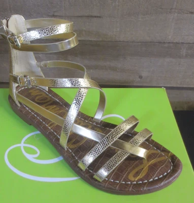 Sandalias Sam Edelman Gibbs doradas metálicas para mujer - talla 8,5 M de EE. UU. Foto 1 de 4
