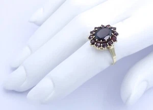 Anillo de mujer vintage con granate 333 8 quilates oro amarillo - 54 (17,2 mm Ø) * - Imagen 1 de 4