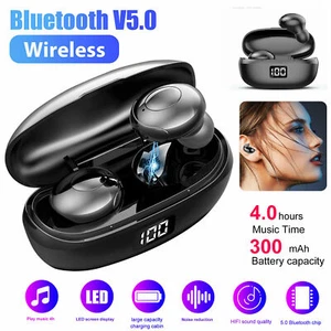 TWS Wireless Headset Headphone Earbuds Noise Cancelling Waterproof for Bluetooth - Picture 1 of 13