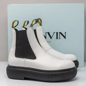 Lanvin Arpège White Leather Chelsea Boots, 38 EU (7 US) - Picture 1 of 8