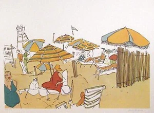 Vasilios Janopoulos, Untitled - Beach Scene, Lithograph, signed and numbered in - Picture 1 of 3
