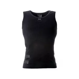 Industrial Dieselpunk men's Black vest with straps & ring Goth Queen of Darkness - Picture 1 of 4