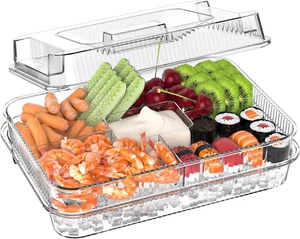 Chilled Serving Trays for Parties - 13'' Ice Chilled Party Platter with Lid and - Picture 1 of 7