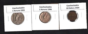 TSCHECHOSLOWAKEI 1922-1946 SET MIT 3 MÜNZEN - Bild 1 von 2