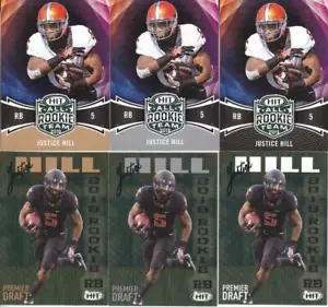JUSTICE HILL 2019 SAGE Premier Draft (6) lot base + gold + All-Rookie OKLA STATE - Picture 1 of 1