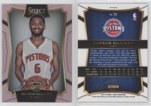 2015-16 Panini Select Concourse Pink Prizm /20 Darrun Hilliard #72 Rookie RC