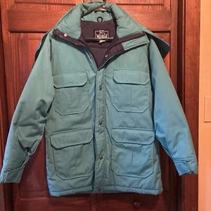 Vintage Woolrich Woman Lined Parka Womens Cord Lock Teal EUC - Picture 1 of 7