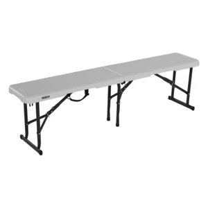 5 ft. Fold-In-Half Bench in Pearl White - Picture 1 of 12