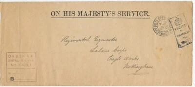 GB 1919 ON HIS MAJESTY’S SERVICE Cover FIELD POST WWI - Image 1 of 2