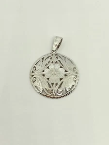 Medallón de plata 925 maciza Reino Unido hecho a mano sin cadena + bolsa de regalo - Imagen 1 de 4