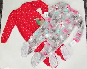 Pijama con patas Carters 5T para niñas NUEVO 5 niños pequeños gato ciervo gemelos una pieza polar PJ - Imagen 1 de 11
