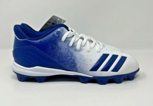 Botines de béisbol Adidas Kids Icon 4 MD azules blancos totalmente nuevos varias tallas - Imagen 1 de 7