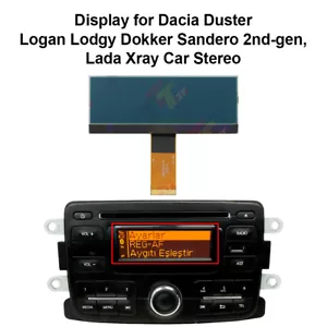 Display for Dacia Duster Logan Lodgy Dokker Sandero and Lada Xray Radio Stereo - Picture 1 of 11