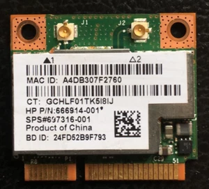 HP/Broadcom 666914-001 BCM943228HMB Laptop Wireless & Bluetooth WiFi Card - Picture 1 of 1