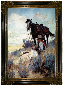 Goodwin When Things are Quiet Wood Framed Canvas Print Repro 19x28 - Picture 1 of 36
