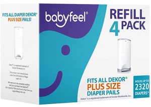 Refills Compatible with DEKOR plus Diaper Pails | 4 Pack | Exclusive 30% Extra T - Picture 1 of 12