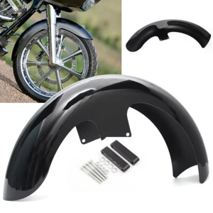 Vivid Black 21" Wrap Front Fender For Harley Touring Electra Road Street Glide - Picture 1 of 13