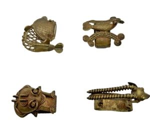 Caprichosos anillos servilleteros de latón fundido/estofado animales conjunto de 4 años 30 - Imagen 1 de 10
