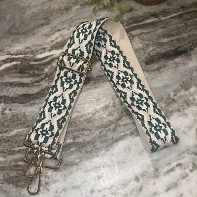 Wide Woven Boho Hippie SLR Camera Neck Strap Handbag Bag Adjustable Green -M - Image 1 of 4