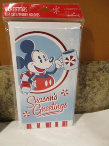 Hallmark | Mickey Mouse ‘Seasons Greetings’ Gift Card/Money Holders 6 Count - Picture 1 of 1