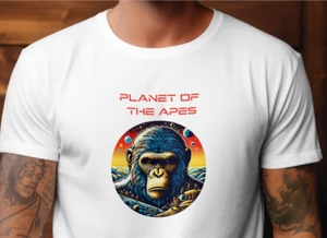Planet of the Apes T-Shirt | Retro Sci-Fi Monkey Graphic Tee | Shirt L-3X - Picture 1 of 4