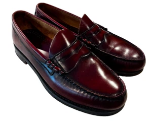 G H Bass Co Classic Womens Size 8 1/2 D Oxblood Leather Penny Loafer Leather 8.5 - Imagen 1 de 11