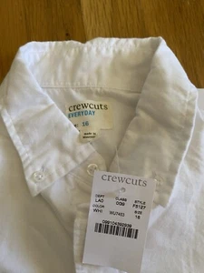 NEW J Crew Crew Cuts DressShirt Boys Size 16 White Button Down Preppy Everyday - Picture 1 of 13