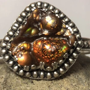 Brazalete de ágata de fuego brillante natural de plata de ley 925 de 126 quilates talla 6 EE. UU. 🇺🇸 - Imagen 1 de 15