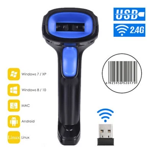 2-in-1 2.4G Wireless & USB Wired Barcode Scanner 1D Bar Code Scanner Reader D5H0 - Picture 1 of 12