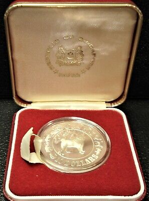1982 Sm Singapore Silver Proof $10 Coin Celebrating Year Of The Dog In Mint Box • 13.50€