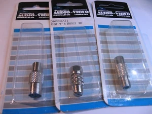 Adaptador Conector Tipo F RCA Surtido - Nuevo de Lote Antiguo Cantidad 3 - Imagen 1 de 3